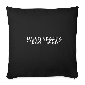 Happiness Is Debits Equals Credits 8 - Sofa pillowcase 17,3'' x 17,3'' (45 x 45 cm) - black - Front