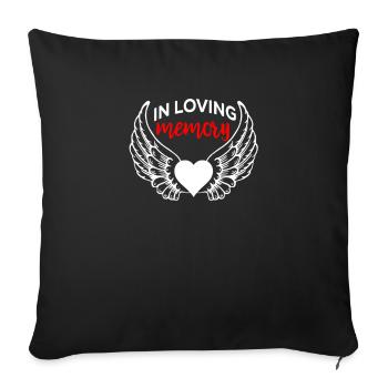 RIP mourning gift funeral love heart - Sofa pillowcase 17,3'' x 17,3'' (45 x 45 cm) - black - Front