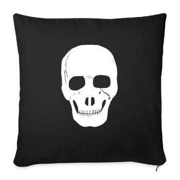 Skull, Satan, skeleton, head, - Sofa pillowcase 17,3'' x 17,3'' (45 x 45 cm) - black - Front