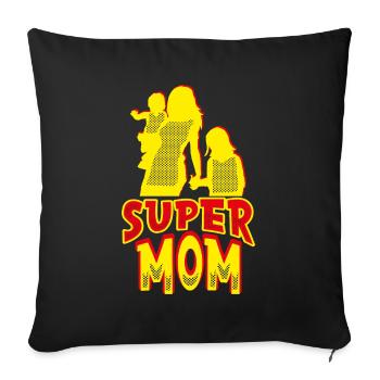 Fête des mères Maman - Housse de coussin décorative 45 x 45 cm - noir - Devant