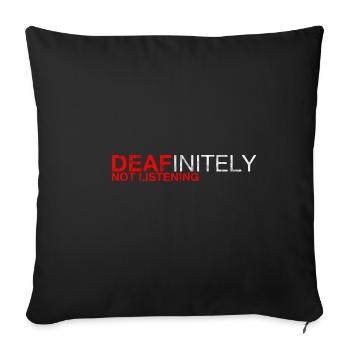Ne pas écouter définitivement 3 - Housse de coussin décorative 45 x 45 cm - noir - Devant