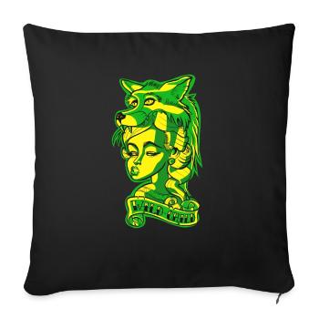 Wild Child Tattoo Edgy - Sofa pillowcase 17,3'' x 17,3'' (45 x 45 cm) - black - Front