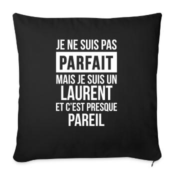 Nom de Famille - LAURENT - Housse de coussin décorative 45 x 45 cm - noir - Devant
