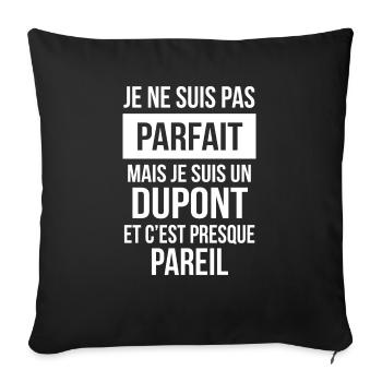 Nom de Famille - DUPONT - Housse de coussin décorative 45 x 45 cm - noir - Devant