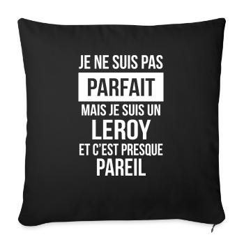 Nom de Famille - LEROY - Housse de coussin décorative 45 x 45 cm - noir - Devant