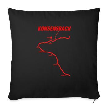 Konsensbach - Sofakissenbezug 45 x 45 cm - Schwarz - Vorne