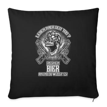 Baril en ma bière - fr - Housse de coussin décorative 45 x 45 cm - noir - Devant