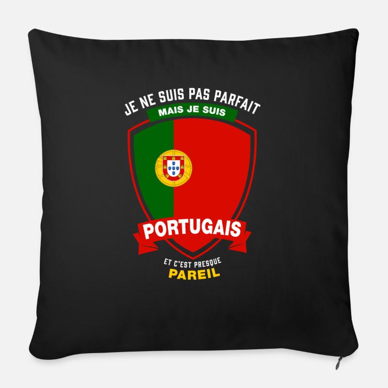 Portugais Parfait - Housse de coussin décorative 45 x 45 cm - noir