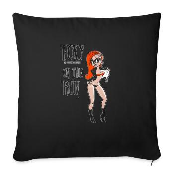 Modern Pinup Retro Cartoon Style Red - Sofa pillowcase 17,3'' x 17,3'' (45 x 45 cm) - black - Front
