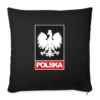 Polish eagle | Polska gifts - Sofa pillowcase 17,3'' x 17,3'' (45 x 45 cm) - black - Front