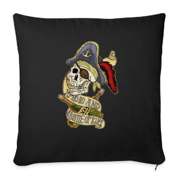 Yo ho ho and a bottle of rum - Sofakissenbezug 45 x 45 cm - Schwarz - Vorne