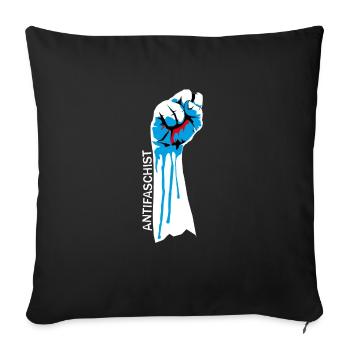 antifa 02 - Sofa pillowcase 17,3'' x 17,3'' (45 x 45 cm) - black - Front