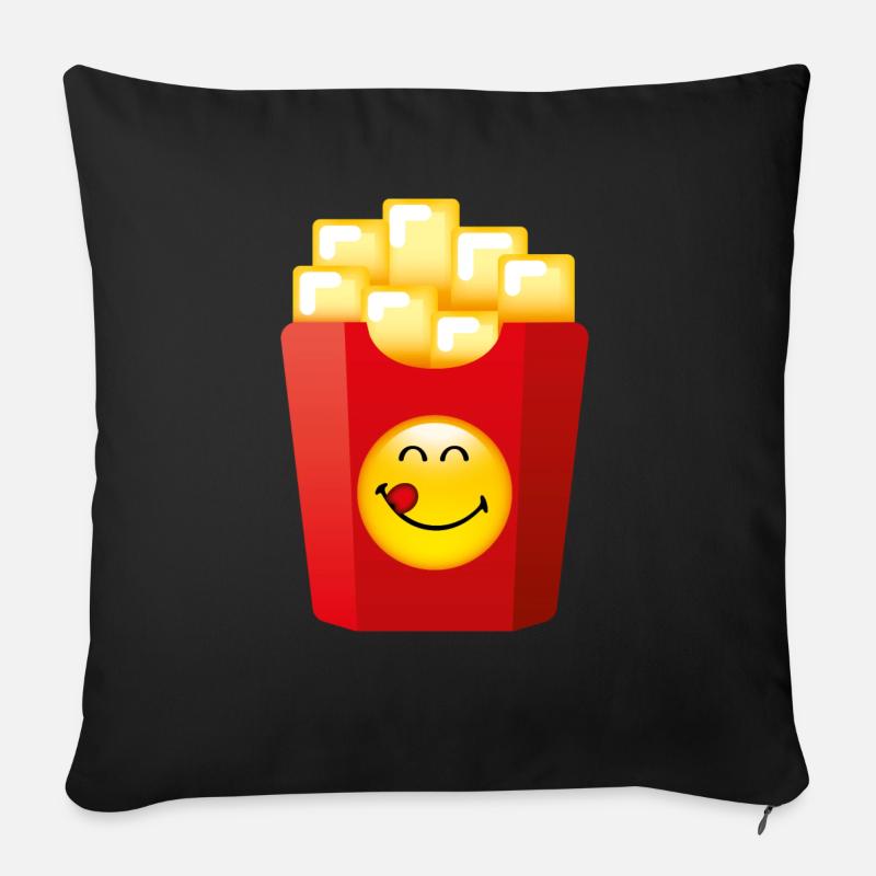 Smiley Chips - Sofakissenbezug 45 x 45 cm - Schwarz