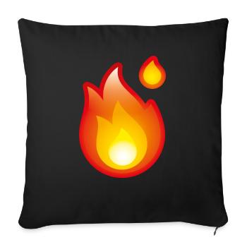 Smiley Fire - Housse de coussin décorative 45 x 45 cm - noir - Devant