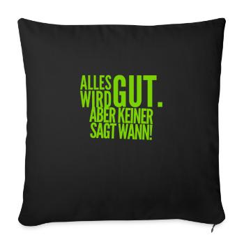 positiv denken - Sofakissenbezug 45 x 45 cm - Schwarz - Vorne