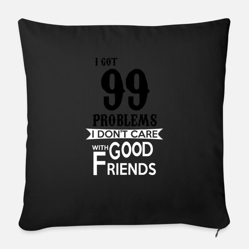 amitié - Housse de coussin décorative 45 x 45 cm - noir