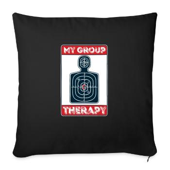 Ma thérapie de groupe - tir avec arme - Housse de coussin décorative 45 x 45 cm - noir - Devant