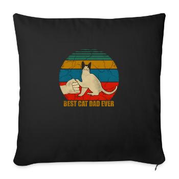 Cats Dad, Cat Dad, Kittens, Kitten, Retro Design, - Sofa pillowcase 17,3'' x 17,3'' (45 x 45 cm) - black - Front