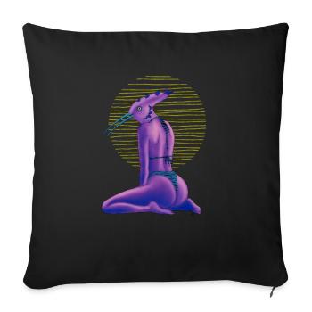Wiedehopf im Bikini - Sofakissenbezug 45 x 45 cm - Schwarz - Vorne