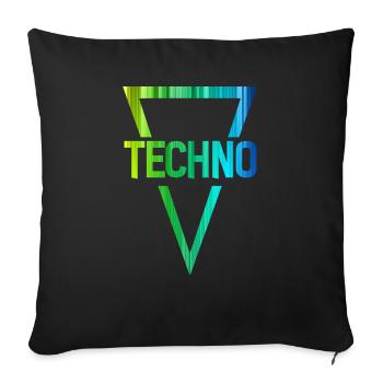 techno r - Housse de coussin décorative 45 x 45 cm - noir - Devant