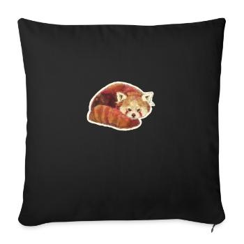 Little Red Panda Cat Bear Red Panda - Sofa pillowcase 17,3'' x 17,3'' (45 x 45 cm) - black - Front