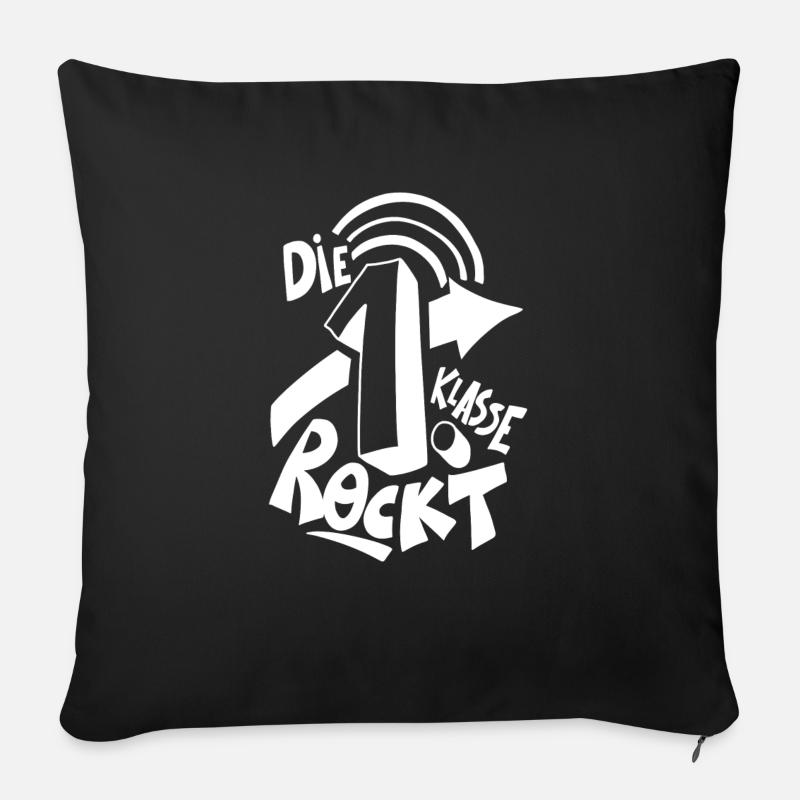Einschulung - Sofakissenbezug 45 x 45 cm - Schwarz
