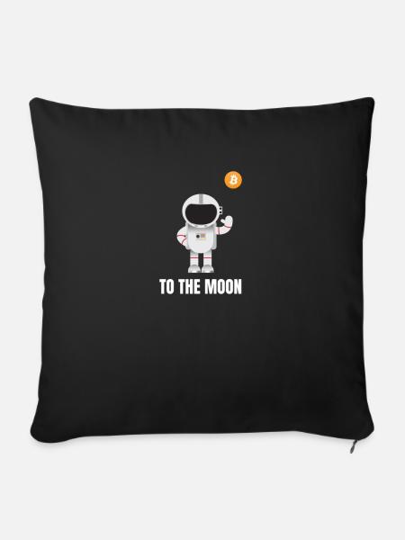Bitcoin to the Moon - Sofakissenbezug 45 x 45 cm - Schwarz