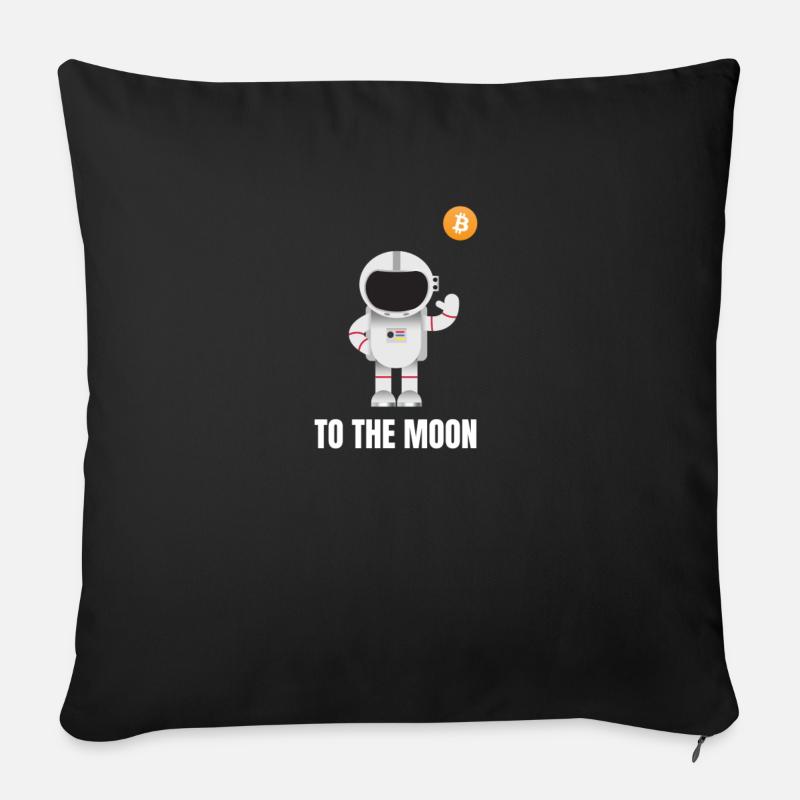 Bitcoin to the Moon - Sofakissenbezug 45 x 45 cm - Schwarz