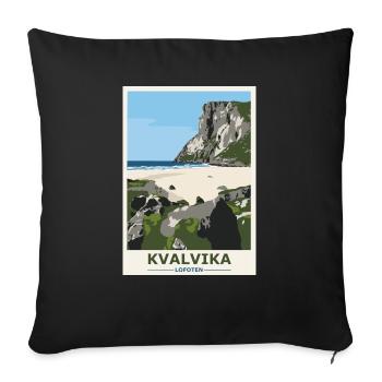 Kvalvika Beach Lofoten Norway Gift and Idea - Sofa pillowcase 17,3'' x 17,3'' (45 x 45 cm) - black - Front