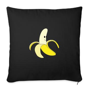 banane - Housse de coussin décorative 45 x 45 cm - noir - Devant