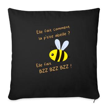 La petite abeille 24 - Housse de coussin décorative 45 x 45 cm - noir - Devant