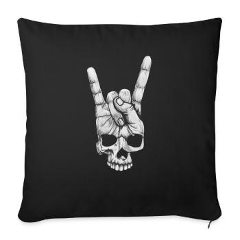 Rock On Hand-Skull - Sofa pillowcase 17,3'' x 17,3'' (45 x 45 cm) - black - Front