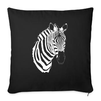 Zebra weiß - Sofakissenbezug 45 x 45 cm - Schwarz - Vorne