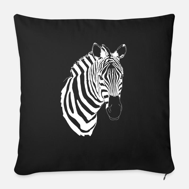 Zebra weiß - Sofakissenbezug 45 x 45 cm - Schwarz