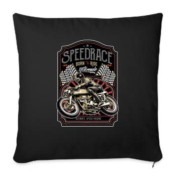 motorcycle - Sofa pillowcase 17,3'' x 17,3'' (45 x 45 cm) - black - Front