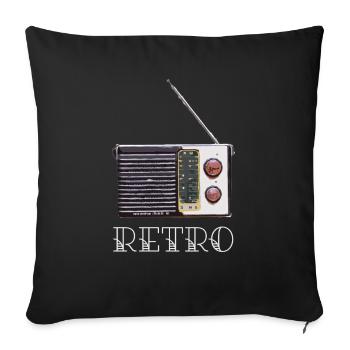 Altes Radio - Sofakissenbezug 45 x 45 cm - Schwarz - Vorne