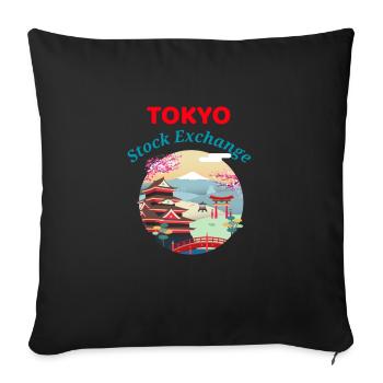 Tokyo Stock Exchange - Stock Market, Trading - Sofa pillowcase 17,3'' x 17,3'' (45 x 45 cm) - black - Front