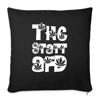 THC statt AFD Politik Spruch Bundestagswahl Wahl - Sofakissenbezug 45 x 45 cm - Schwarz - Vorne