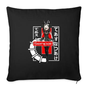 manga samurai anime gamer girl japan senpai egirl - Sofakissenbezug 45 x 45 cm - Schwarz - Vorne