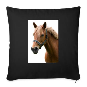 Cheval. Cheval. - Housse de coussin décorative 45 x 45 cm - noir - Devant