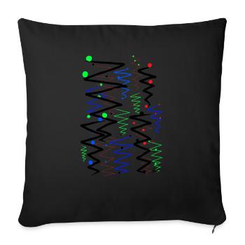 Destinations colorées. - Housse de coussin décorative 45 x 45 cm - noir - Devant