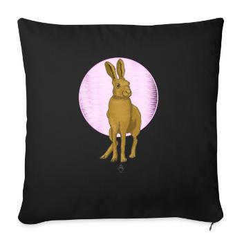 Hare Moon - Sofa pillowcase 17,3'' x 17,3'' (45 x 45 cm) - black - Front