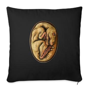 Dino Egg - Sofa pillowcase 17,3'' x 17,3'' (45 x 45 cm) - black - Front