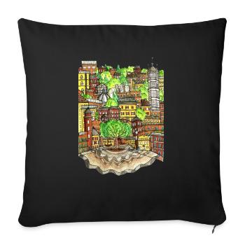 cityscape - Sofa pillowcase 17,3'' x 17,3'' (45 x 45 cm) - black - Front