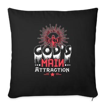 God's main attraction - Sofa pillowcase 17,3'' x 17,3'' (45 x 45 cm) - black - Front