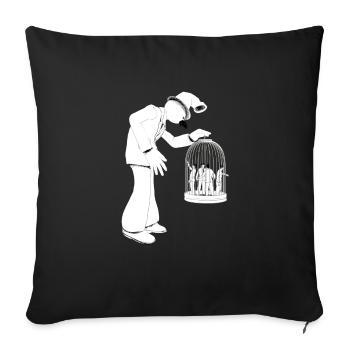 Dago in " La cage aux fous " - Sofa pillowcase 17,3'' x 17,3'' (45 x 45 cm) - black - Front