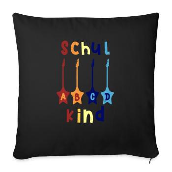 Schulkind ABCD Rockgitarre T shirt - Sofakissenbezug 45 x 45 cm - Schwarz - Vorne