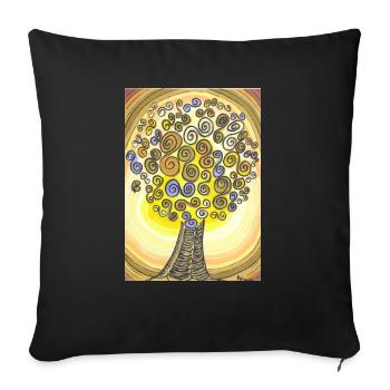 Arbre - Housse de coussin décorative 45 x 45 cm - noir - Devant
