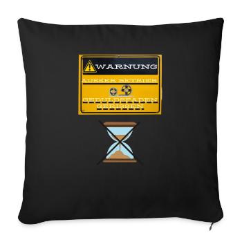 !Warnung Auser Betrieb - Sofakissenbezug 45 x 45 cm - Schwarz - Vorne