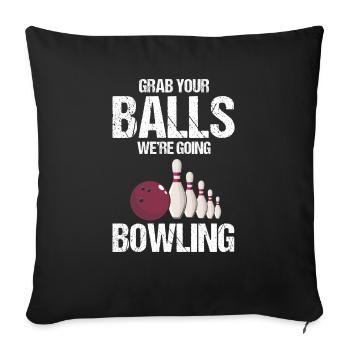 Prenez vos balles, nous allons Bowling Vintage - Housse de coussin décorative 45 x 45 cm - noir - Devant